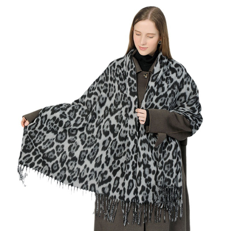 Leopard Print  and Comfortable Cashmere-like Shawl for women