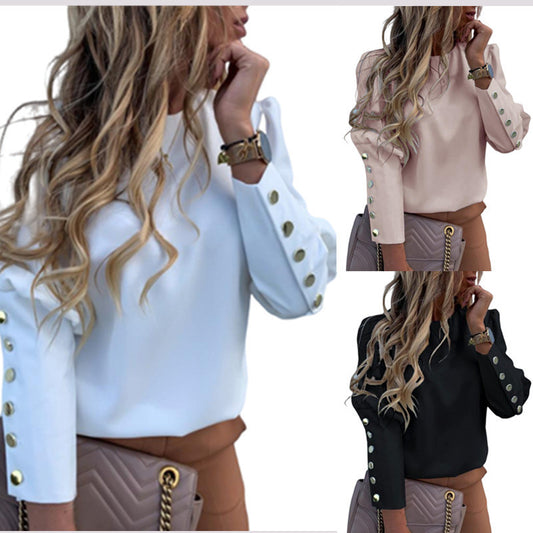 Elegant Button Blouse For Women