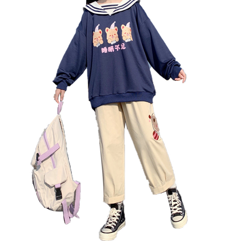 Casual Sportswear Suit Girls Loose Fashion Two-piece Suit