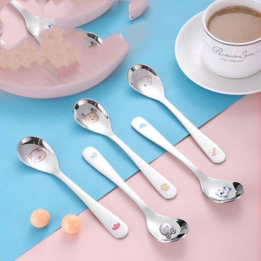 Stainless Steel Creative Spoon Small Rice Spoon Spoon Children Solid Food Spoon