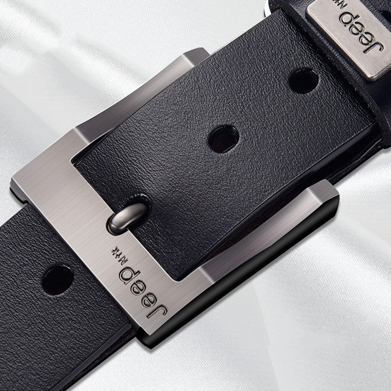 Men's leather pin buckle casual belt