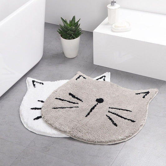 Carpet one generation flocking ins Nordic cartoon cat bathroom absorbent mat home entrance living room mat