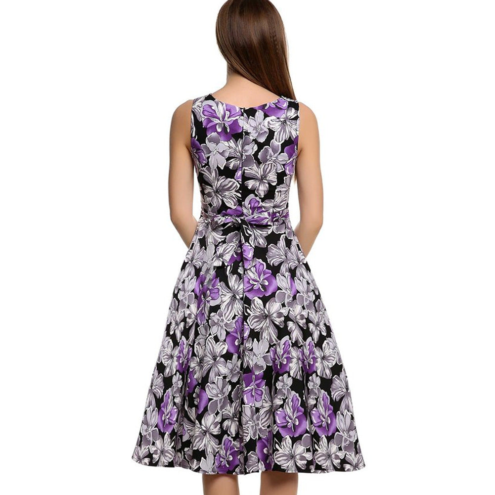 Vintage print dress for women