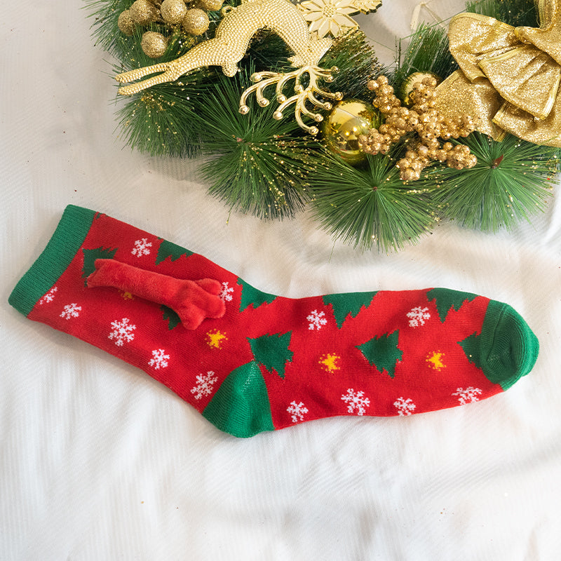 Fashion Simple Magnetic Christmas Socks For Men And Women