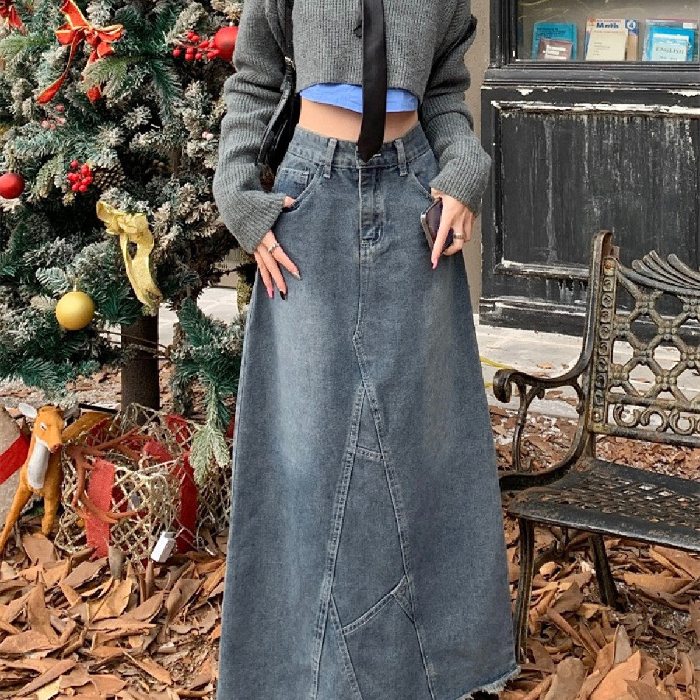 High-waisted Skinny Denim Skirts For Women