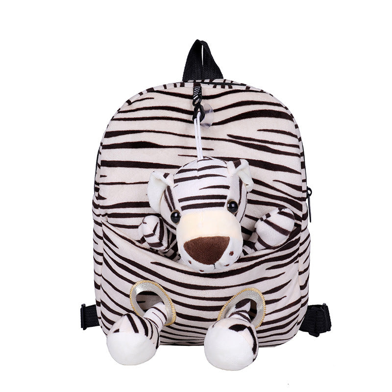 Cartoon Cute Plush Double Shoulders Kindergarten Backpack for kids