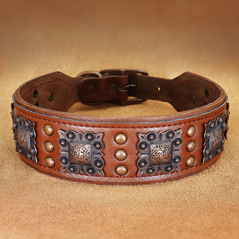 Dog Bite-proof Rivet Collar For Medium And Large Dogs