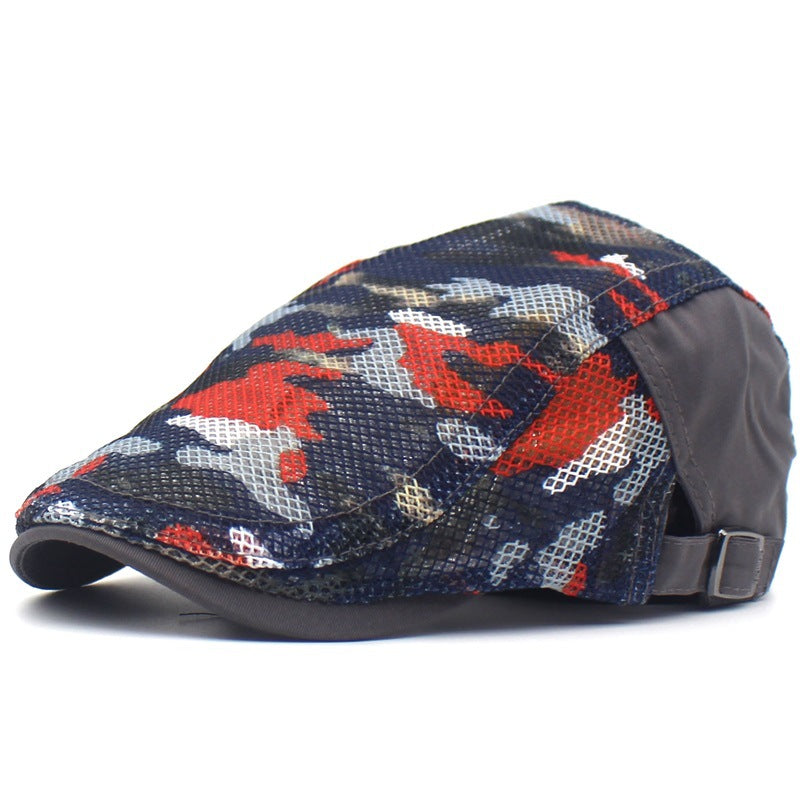 Camouflage Mesh Cloth Beret Men And Women Casual