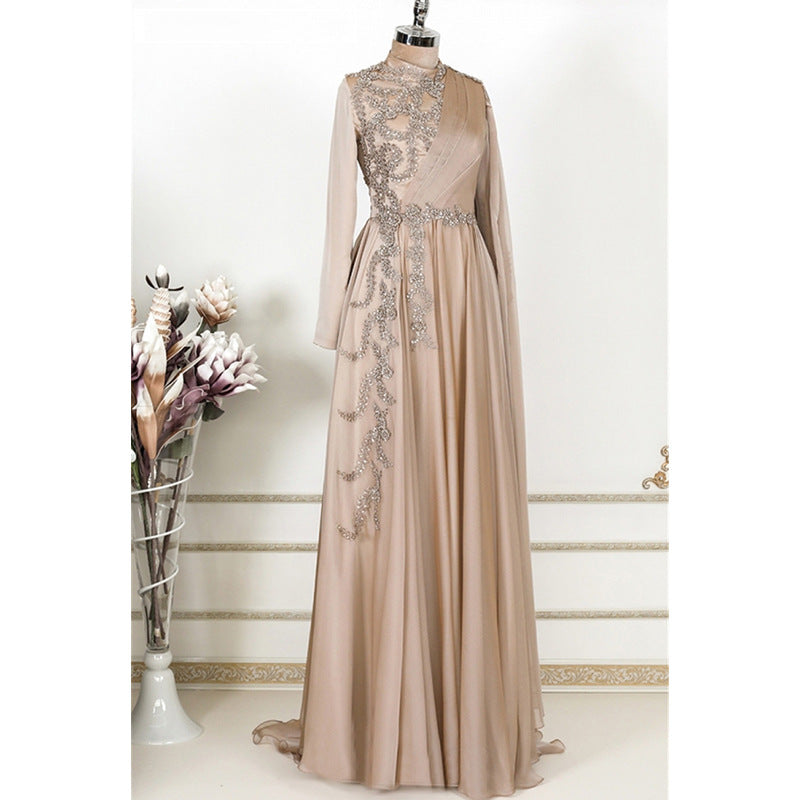 Champagne Muslim  Formal Evening Dress for women