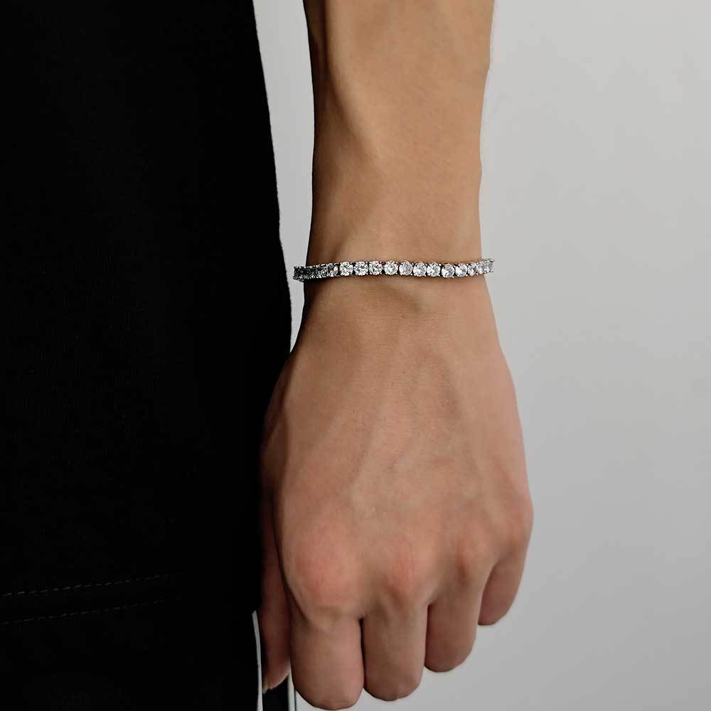 Single Row Diamond Tennis Chain Zircon Hip Hop Men's Bracelet Accessories