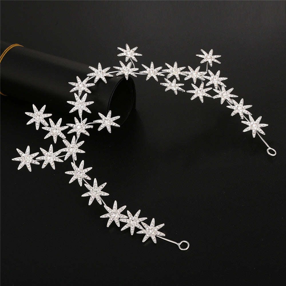 New Bridal Headdress High-end Rhinestone Seven-star Hair Accessories Starry Hair Band