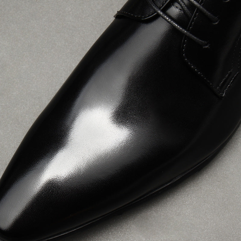 Lace-up Formal Leather Black Shoes for men