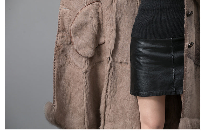 Real Thickened fur coat for women