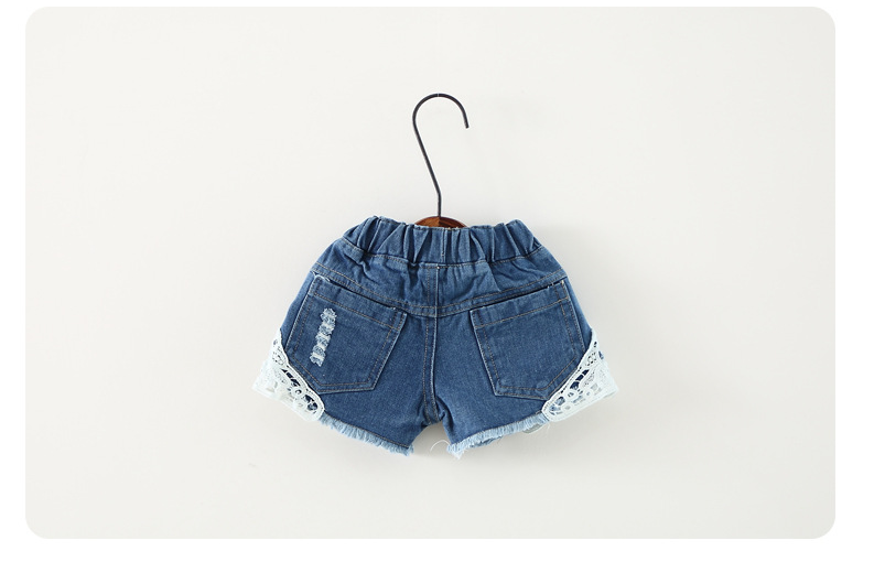 Korean  old wind  denim shorts for Girls