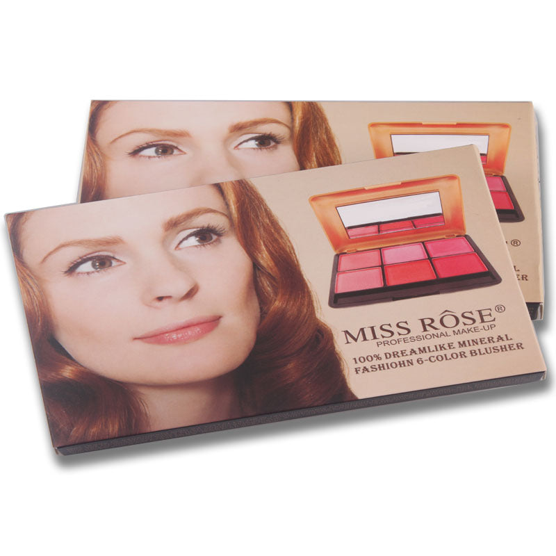 Six-color blush makeup rouge