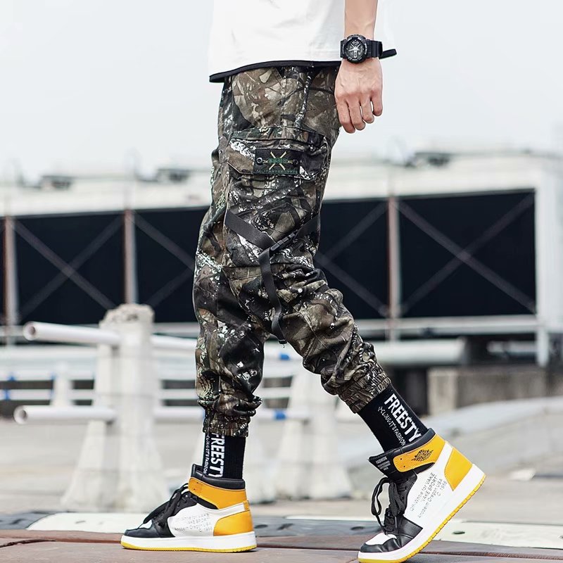 Loose Harem Camouflage Cargo Pants For Men