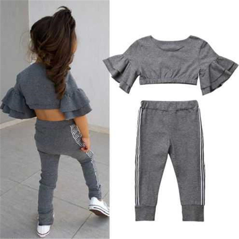 Autumn  t shirt Pants Outfits for girls