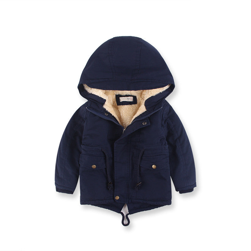 LM 6035 Europe And American Wind  Boy's Coat And Cashmere Boy's Windcoat For 2021 Autumn And Winter Children's Clothes