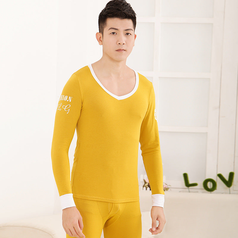 Tights Modal Basic Round Neck Thermal Set For Men