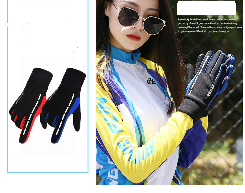 Outdoor gloves for men and women all fingers plus velvet gloves