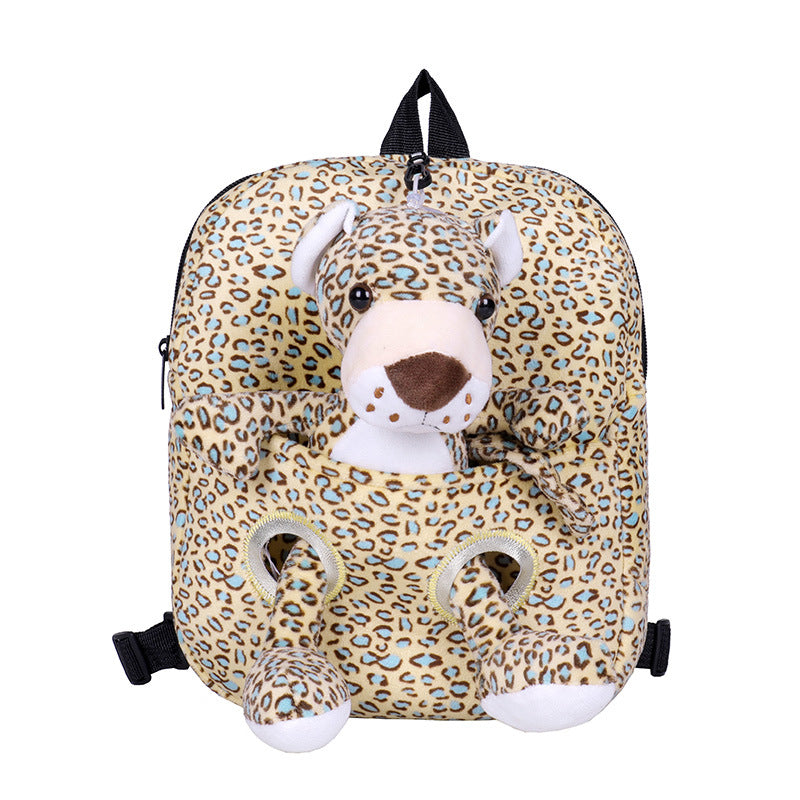 Cartoon Cute Plush Double Shoulders Kindergarten Backpack for kids