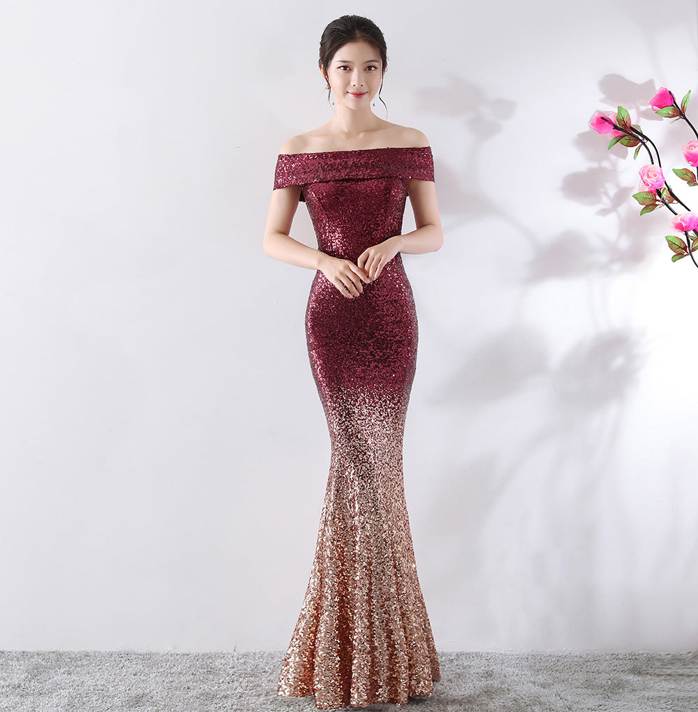 Birthday Party Dress Slimming Host Long Dress for women