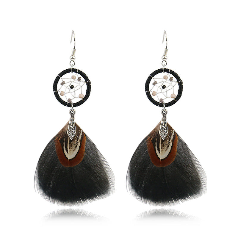 Feather earrings earrings popular celebrity earrings jewelry