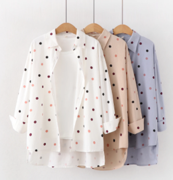 Polka Dot Print Blouse For Women