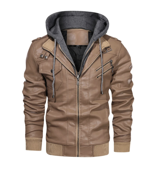 Slim Fit Leather Zipper Jackets For Men