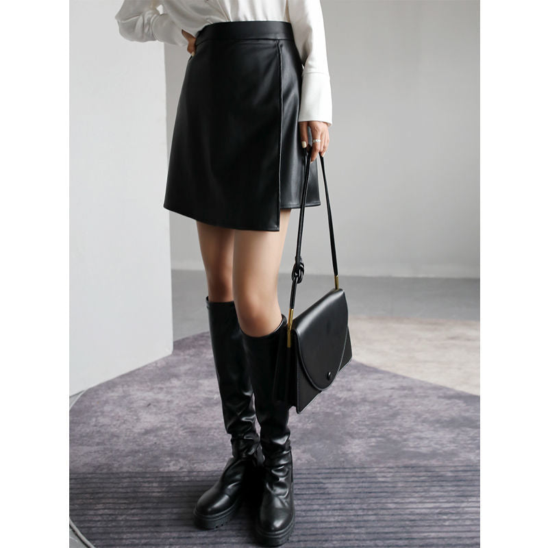 Small Leather Temperament Skirts For Women