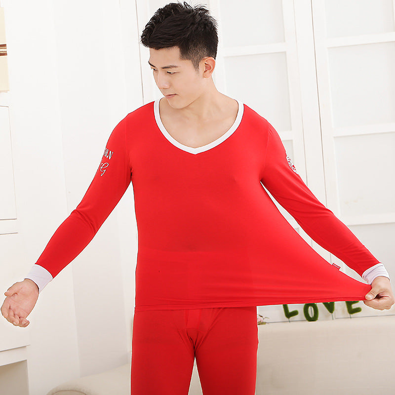 Tights Modal Basic Round Neck Thermal Set For Men