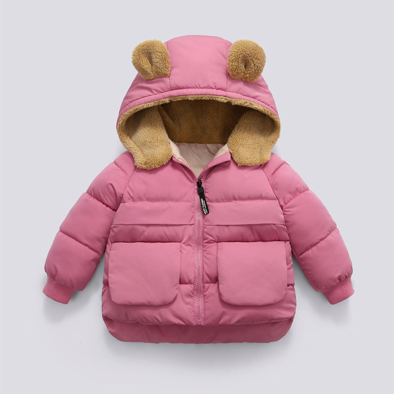 Short Thick Hooded Warm Jacket for baby