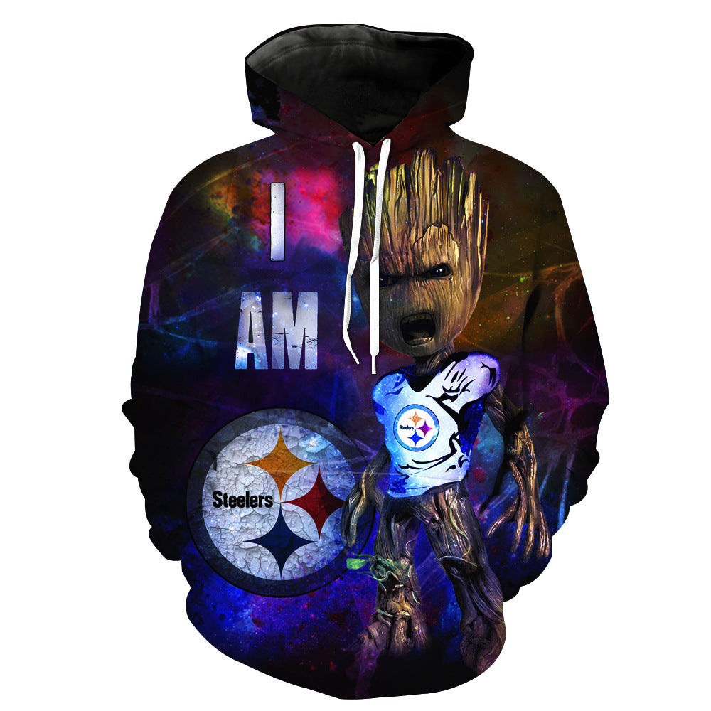 American Pittsburgh Pattern Slim Hoodies For Men