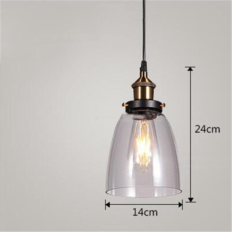 Nordic Industrial Home Bedroom Glass Chandelier