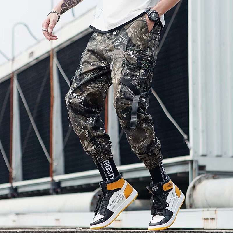 Loose Harem Camouflage Cargo Pants For Men