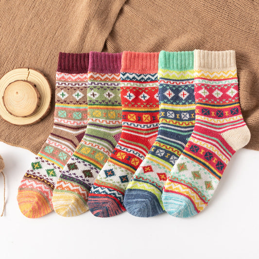 Simple Color Cruciate Flower Tube Socks for women
