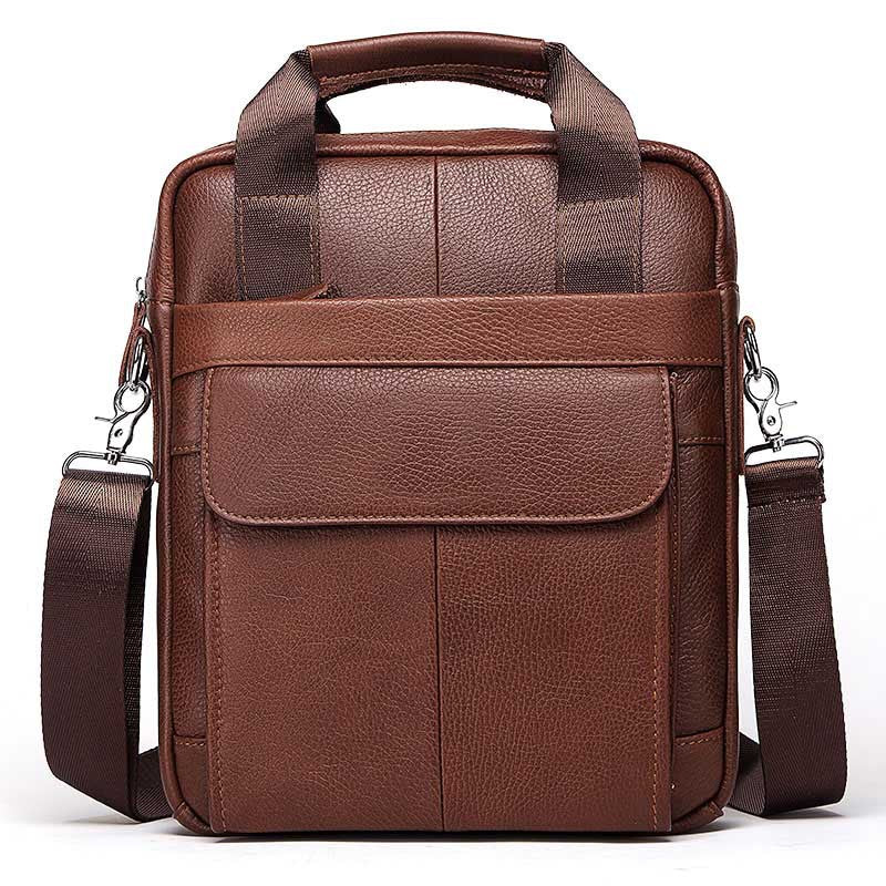 Hummer Business Commute Genuine Leather Men's Business Messenger Bag