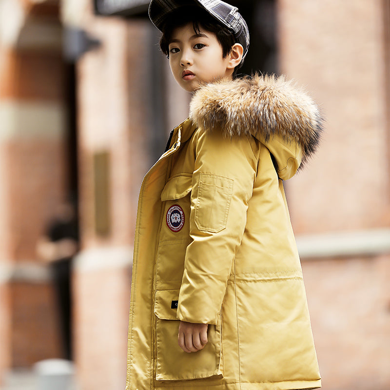Down jacket  with long thickening for boys