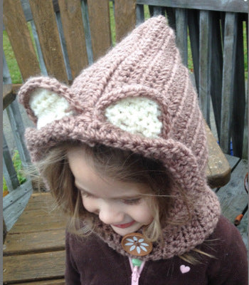 Handmade Winter  Wrap Bear Scarf Caps for kids