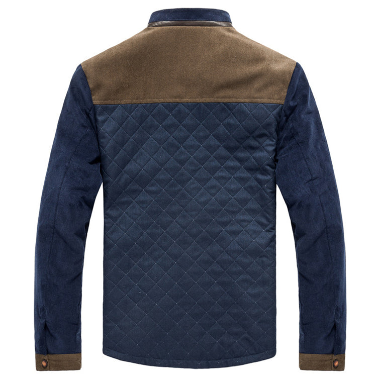 Solid Patchwork Slim Fit Jacket For Men