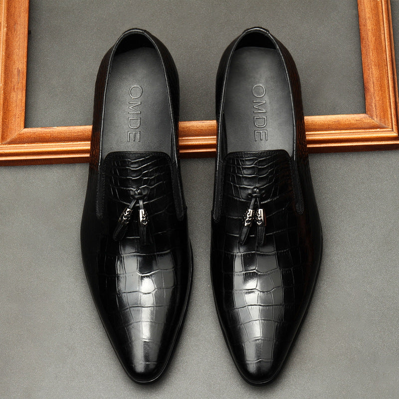 Business Dress Pointed Toe Shoes Genuine Leather for Men