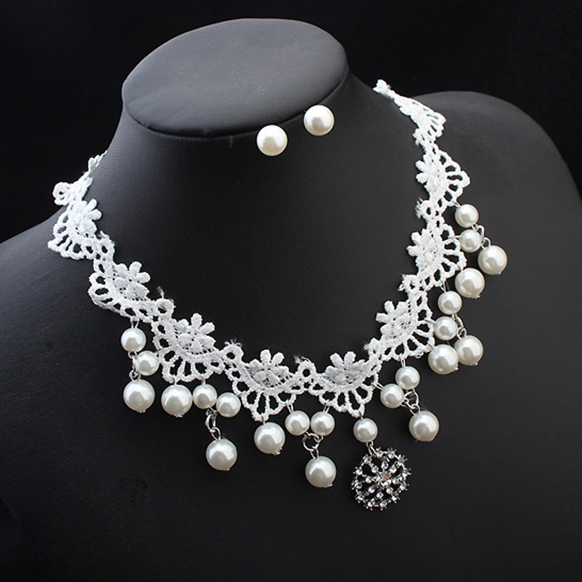 European fashion elegant jewelry bride wedding accessories necklace pearl necklace set of high-end super cost-effective package