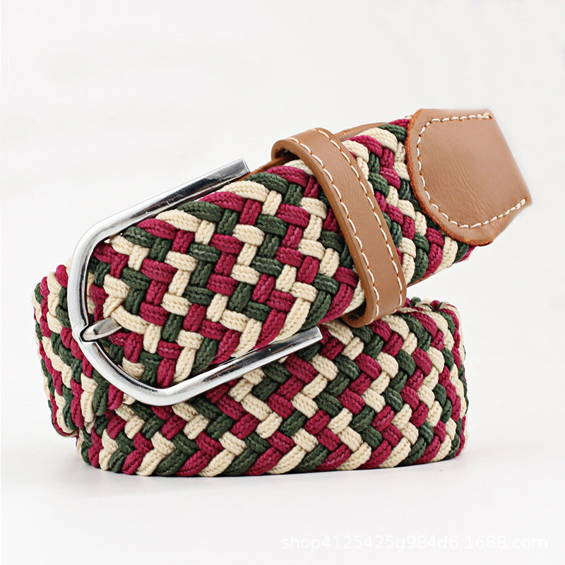 Elastic Woven Belt Corrugated All-match Casual belts for women