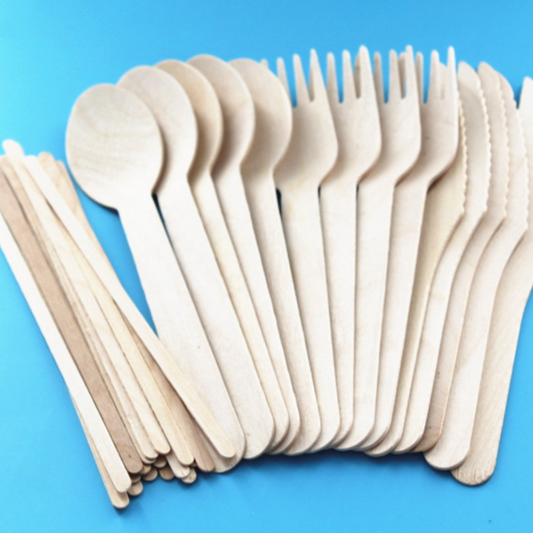 50pcs Disposable Wooden Spoons