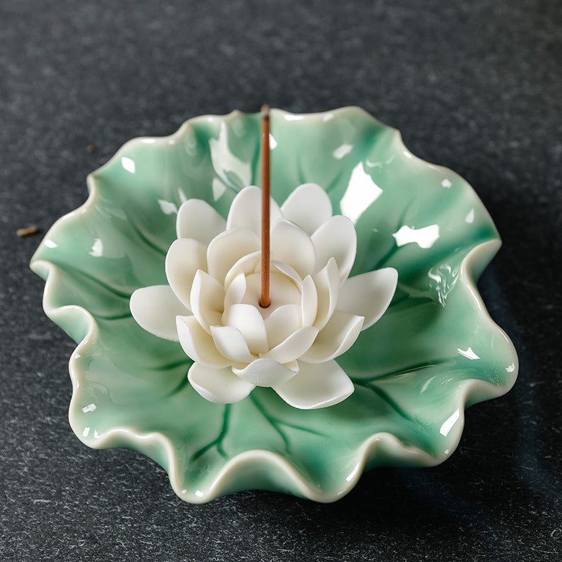 A Variety Of Handmade Lotus Ceramic Incense Plates