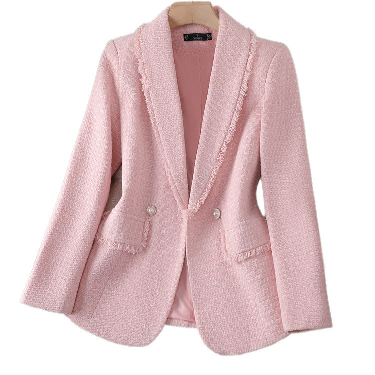 White Classic Style High-grade Temperament Tweed Coat for women