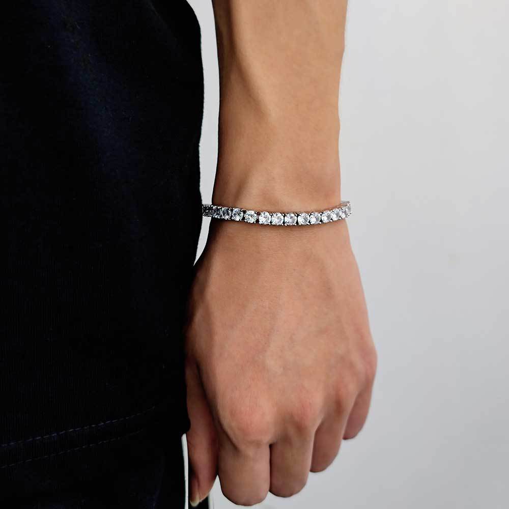 Single Row Diamond Tennis Chain Zircon Hip Hop Men's Bracelet Accessories