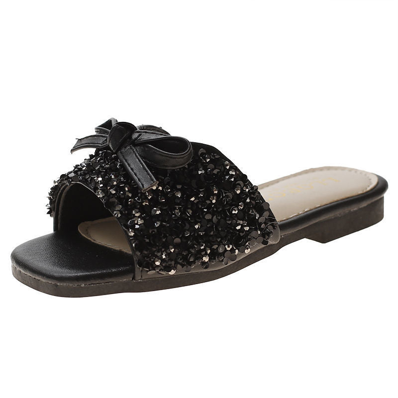 Sequin  Fashion Bow Flip Flops slipper for girls