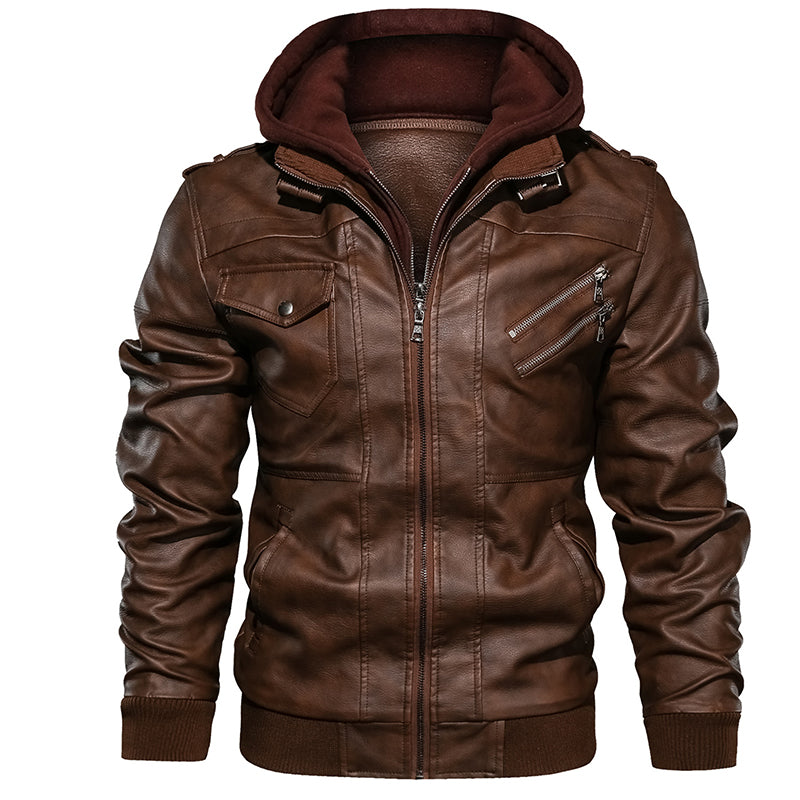 Hooded Leather Jackets For Men