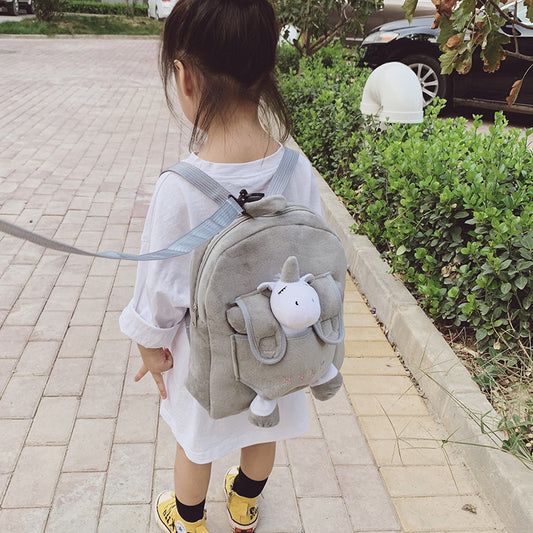 Cartoon Cute Plush Double Shoulders Kindergarten Backpack for kids